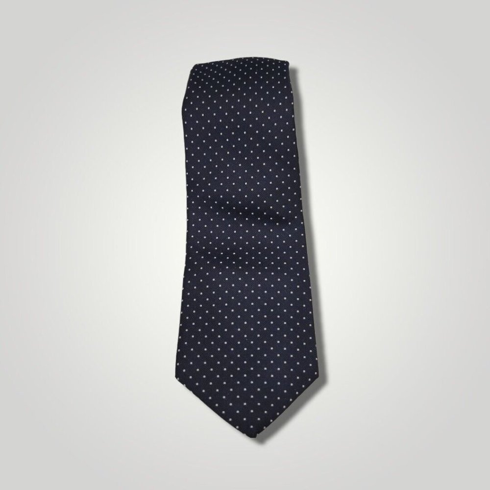 Vintage John Weitz for Bonwit Teller Silk Neck Tie  Blue Polk a Dot